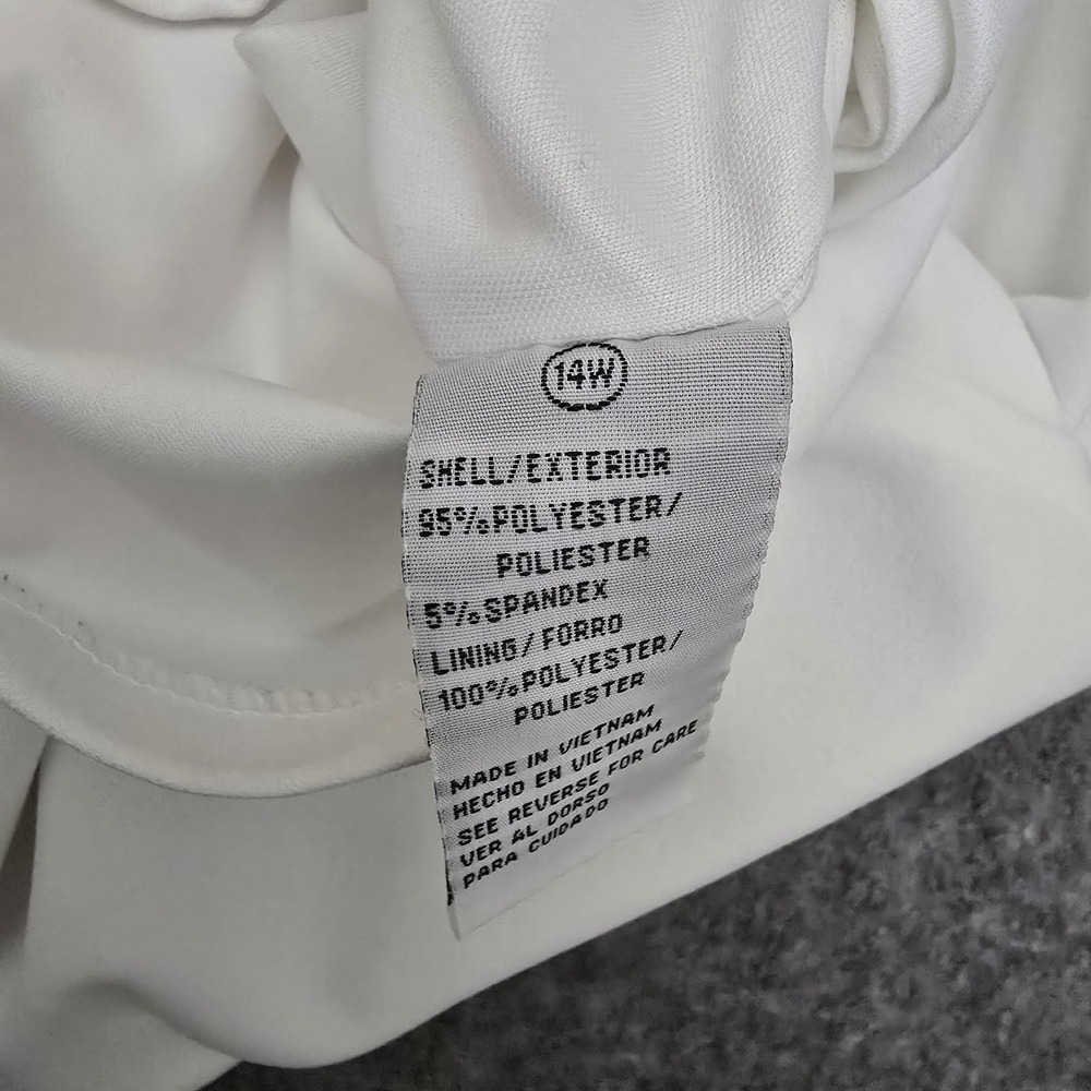 Shelby & Palmer Dress Womens 14W White Bow Neck Shift Short Sleeve‎ Knit Lined - Picture 7 of 12